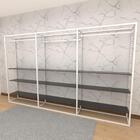 Closet Araras, Guarda Roupas Aberto Industrial Com 35 Peças B