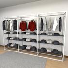 Closet Araras, Guarda Roupas Aberto Industrial Com 35 Peças B