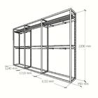 Closet Araras, Guarda Roupas Aberto Industrial Com 35 Peças P