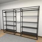 Closet Araras, Guarda Roupas Aberto Industrial Com 35 Peças P