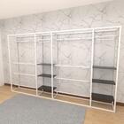 Closet Araras, Guarda Roupas Aberto Industrial Com 36 Peças B