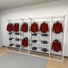 Closet Araras, Guarda Roupas Aberto Industrial Com 36 Peças B