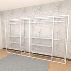 Closet Araras, Guarda Roupas Aberto Industrial Com 36 Peças B