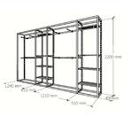 Closet Araras, Guarda Roupas Aberto Industrial Com 36 Peças B