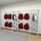 Closet Araras, Guarda Roupas Aberto Industrial Com 36 Peças B