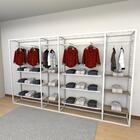 Closet Araras, Guarda Roupas Aberto Industrial Com 36 Peças B