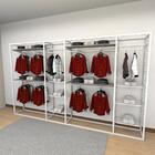 Closet Araras, Guarda Roupas Aberto Industrial Com 36 Peças B