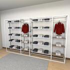 Closet Araras, Guarda Roupas Aberto Industrial Com 36 Peças B