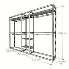 Closet Araras, Guarda Roupas Aberto Industrial Com 37 Peças B