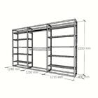 Closet Araras, Guarda Roupas Aberto Industrial Com 37 Peças B