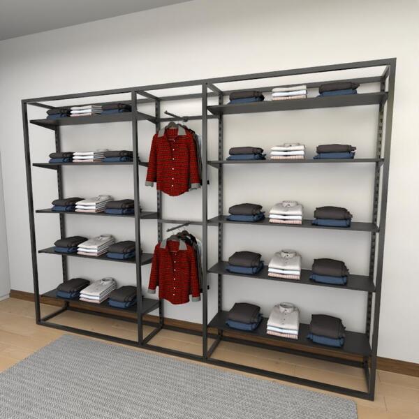 Closet Araras, Guarda Roupas Aberto Industrial Com 37 Peças P