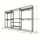 Closet Araras, Guarda Roupas Aberto Industrial Com 37 Peças P