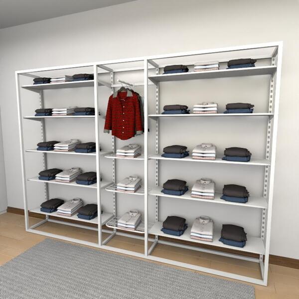 Closet Araras, Guarda Roupas Aberto Industrial Com 38 Peças B