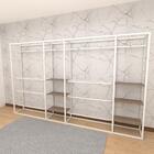 Closet Araras, Guarda Roupas Aberto Industrial Com 38 Peças B