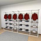 Closet Araras, Guarda Roupas Aberto Industrial Com 38 Peças B