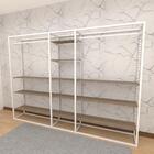 Closet Araras, Guarda Roupas Aberto Industrial Com 38 Peças B