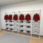 Closet Araras, Guarda Roupas Aberto Industrial Com 38 Peças B