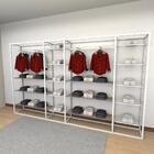 Closet Araras, Guarda Roupas Aberto Industrial Com 38 Peças B