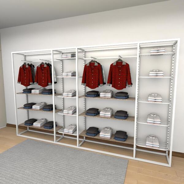 Closet Araras, Guarda Roupas Aberto Industrial Com 38 Peças B