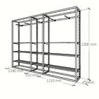 Closet Araras, Guarda Roupas Aberto Industrial Com 38 Peças B