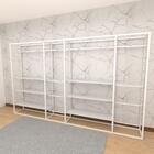 Closet Araras, Guarda Roupas Aberto Industrial Com 38 Peças B