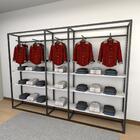 Closet Araras, Guarda Roupas Aberto Industrial Com 38 Peças B