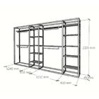 Closet Araras, Guarda Roupas Aberto Industrial Com 38 Peças B