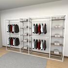 Closet Araras, Guarda Roupas Aberto Industrial Com 38 Peças B