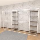 Closet Araras, Guarda Roupas Aberto Industrial Com 38 Peças B