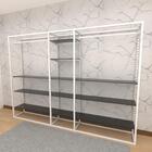 Closet Araras, Guarda Roupas Aberto Industrial Com 38 Peças B