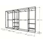 Closet Araras, Guarda Roupas Aberto Industrial Com 38 Peças P