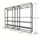 Closet Araras, Guarda Roupas Aberto Industrial Com 38 Peças P