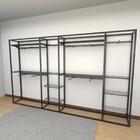 Closet Araras, Guarda Roupas Aberto Industrial Com 38 Peças P