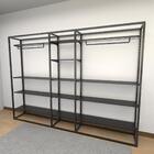 Closet Araras, Guarda Roupas Aberto Industrial Com 38 Peças P