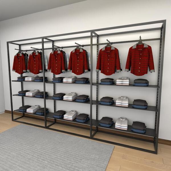 Closet Araras, Guarda Roupas Aberto Industrial Com 39 Peças P