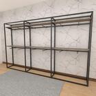 Closet Araras, Guarda Roupas Aberto Industrial Com 39 Peças P