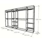 Closet Araras, Guarda Roupas Aberto Industrial Com 40 Peças P