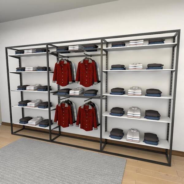 Closet Araras, Guarda Roupas Aberto Industrial Com 41 Peças P