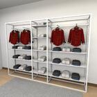 Closet Araras, Guarda Roupas Aberto Industrial Com 42 Peças B