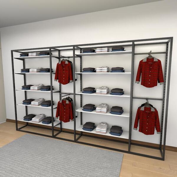 Closet Araras, Guarda Roupas Aberto Industrial Com 42 Peças P