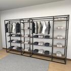 Closet Araras, Guarda Roupas Aberto Industrial Com 42 Peças P