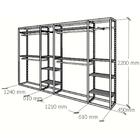 Closet Araras, Guarda Roupas Aberto Industrial Com 42 Peças P