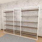 Closet Araras, Guarda Roupas Aberto Industrial Com 43 Peças B