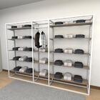 Closet Araras, Guarda Roupas Aberto Industrial Com 43 Peças B