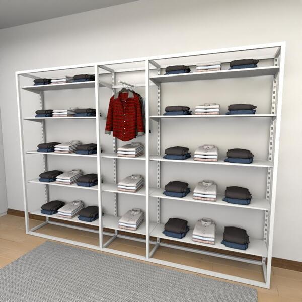 Closet Araras, Guarda Roupas Aberto Industrial Com 44 Peças B