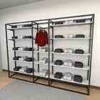 Closet Araras, Guarda Roupas Aberto Industrial Com 44 Peças P