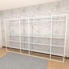 Closet Araras, Guarda Roupas Aberto Industrial Com 46 Peças B