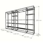 Closet Araras, Guarda Roupas Aberto Industrial Com 46 Peças B