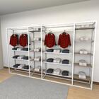 Closet Araras, Guarda Roupas Aberto Industrial Com 46 Peças B