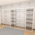 Closet Araras, Guarda Roupas Aberto Industrial Com 46 Peças B